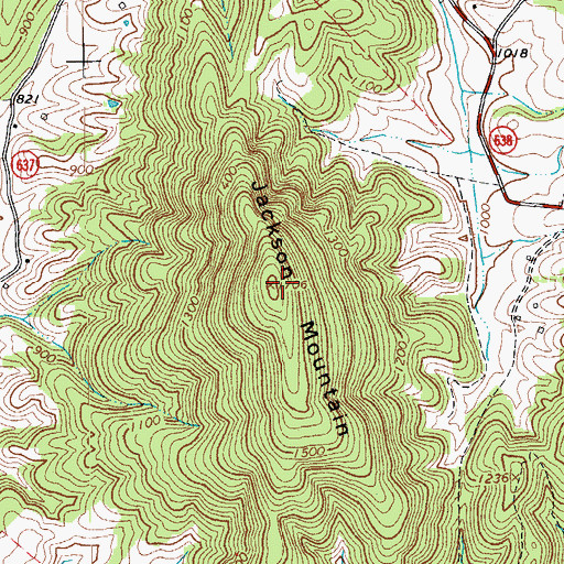 Topographic Map of Jackson Mountain, VA