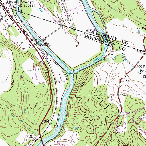 Topographic Map of Jackson River, VA