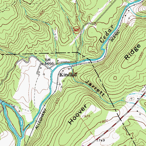 Topographic Map of Jarrett Hollow, VA