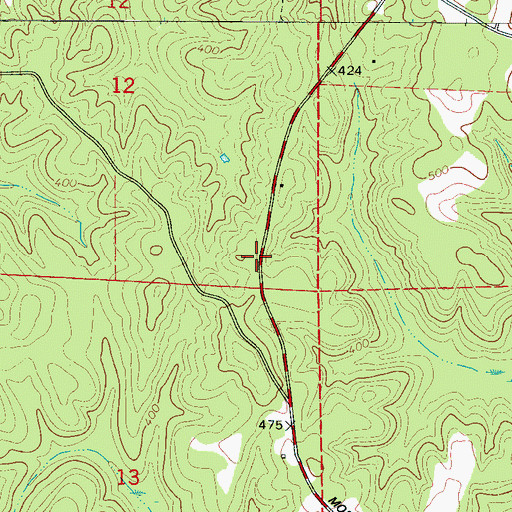 Topographic Map of Pine Bluff School (historical), AL