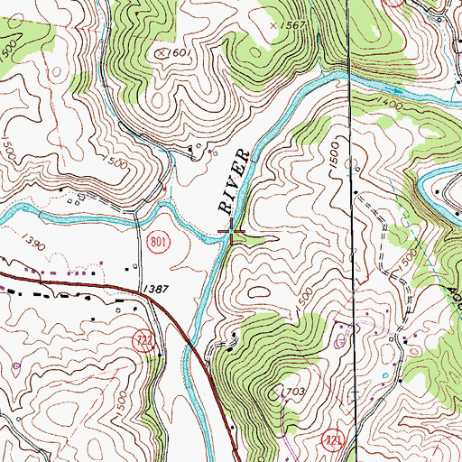 Topographic Map of Jennings Branch, VA