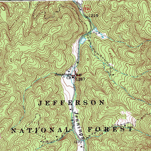 Topographic Map of Jennings Church, VA