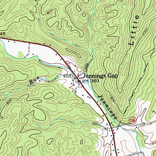 Topographic Map of Jennings Gap, VA