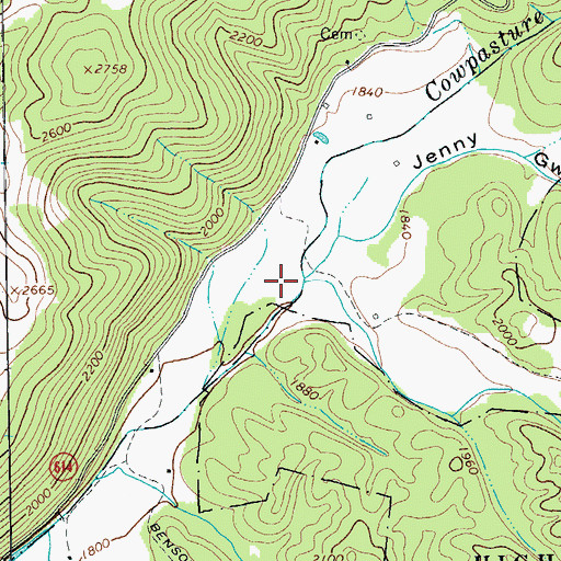 Topographic Map of Jenny Gwin Draft, VA