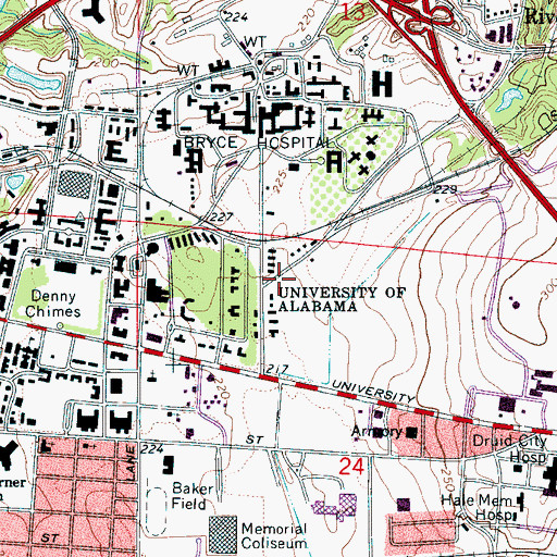 Topographic Map of Pine Flat, AL