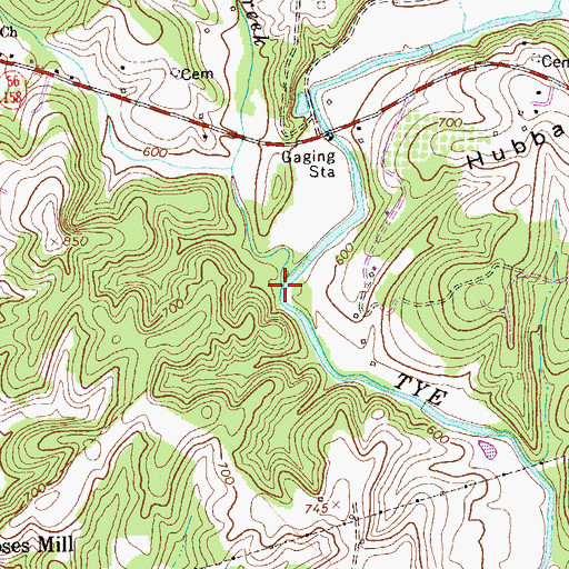 Topographic Map of Jennys Creek, VA