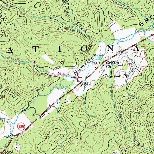 Topographic Map of Jerkemtight Branch, VA