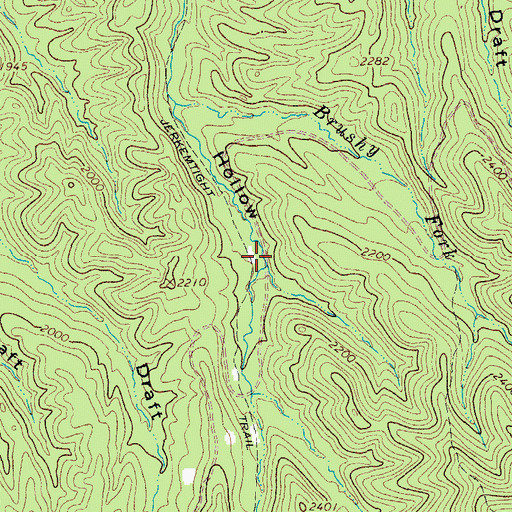Topographic Map of Jerkemtight Trail, VA