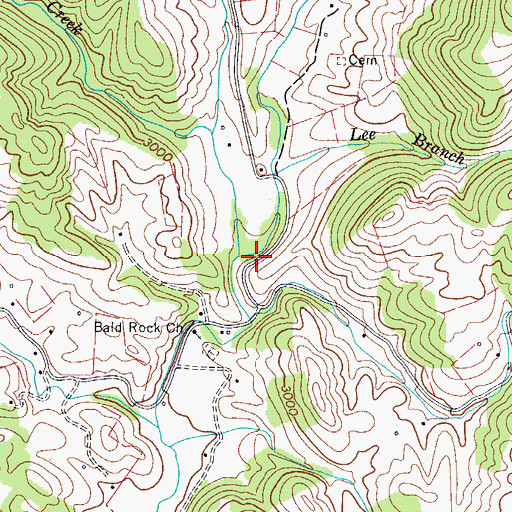 Topographic Map of Jerry Creek, VA