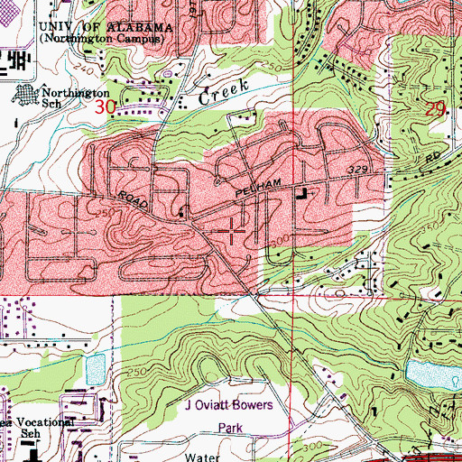 Topographic Map of Pine Hills, AL