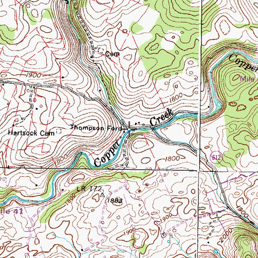 Topographic Map of Jessee Branch, VA