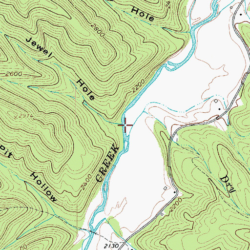 Topographic Map of Jewel Hole, VA