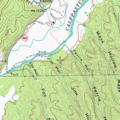 Topographic Map of Jim Hollow, VA