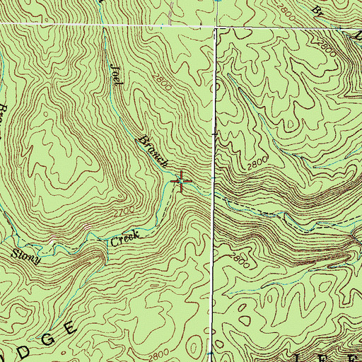 Topographic Map of Joel Branch, VA