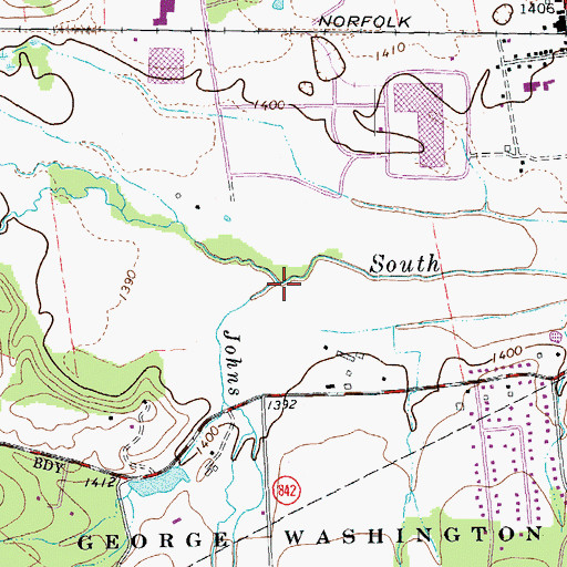 Topographic Map of Johns Run, VA