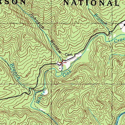 Topographic Map of Johnson Hollow, VA