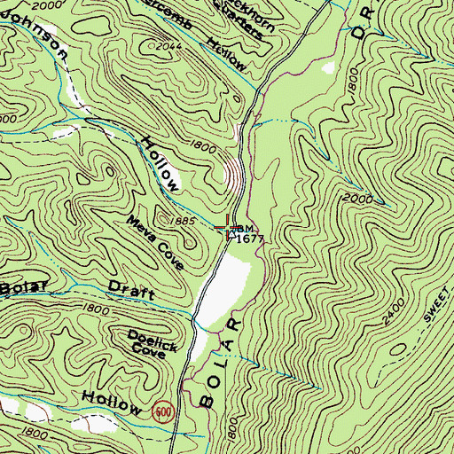 Topographic Map of Johnson Hollow, VA