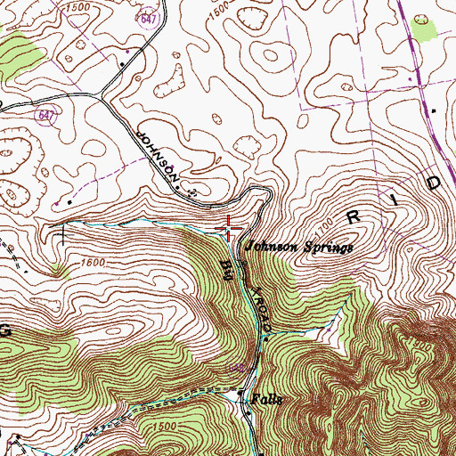 Topographic Map of Johnson Springs, VA