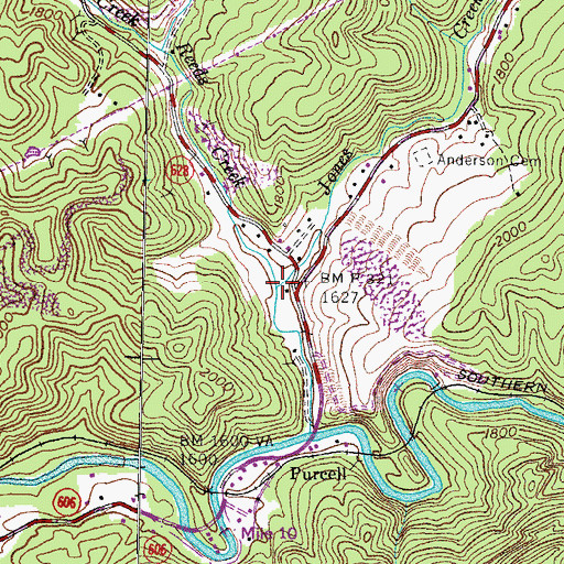 Topographic Map of Jones Creek, VA