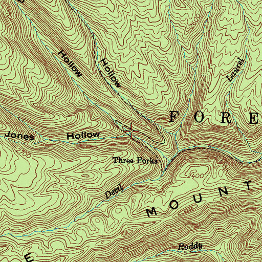 Topographic Map of Jones Hollow, VA
