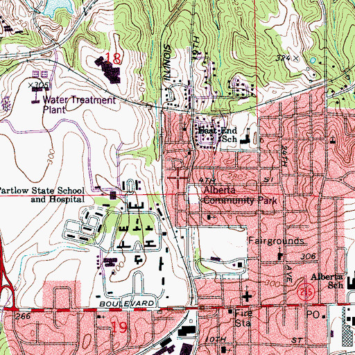 Topographic Map of Piney Grove Missionary Baptist Church, AL