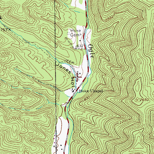 Topographic Map of Jones Hollow, VA