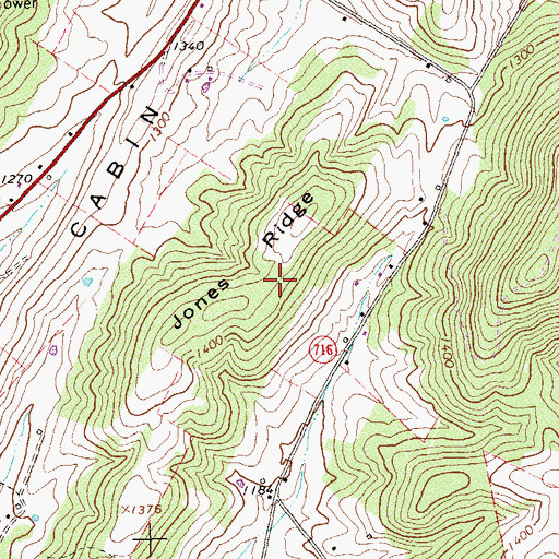 Topographic Map of Jones Ridge, VA