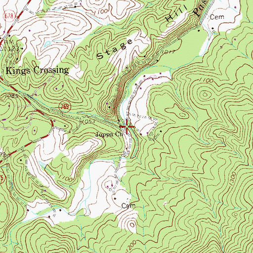 Topographic Map of Joppa Church, VA