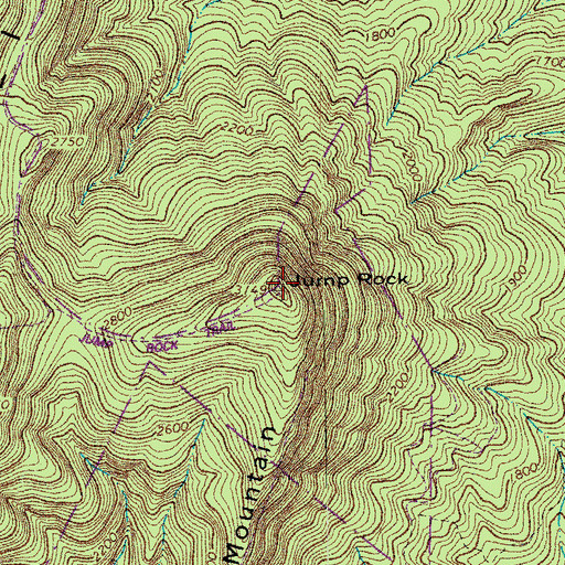 Topographic Map of Jump Rock, VA