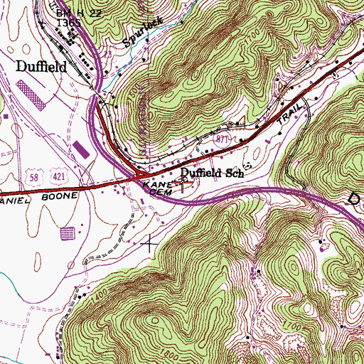 Topographic Map of Kane Cemetery, VA