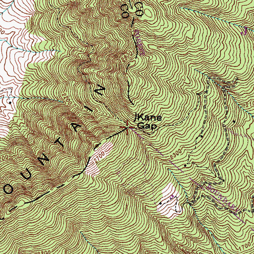 Topographic Map of Kane Gap, VA