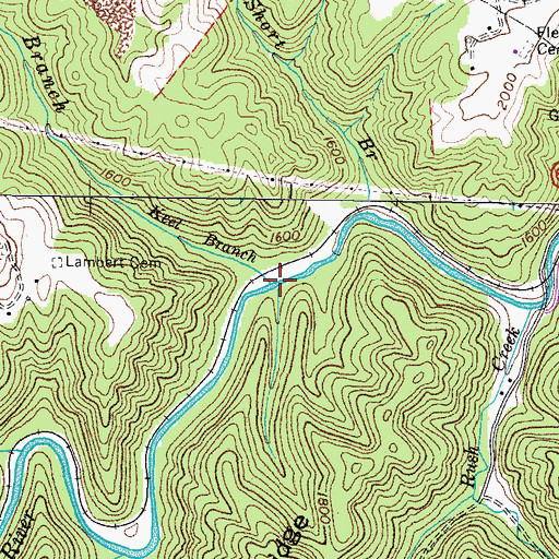 Topographic Map of Keel Branch, VA