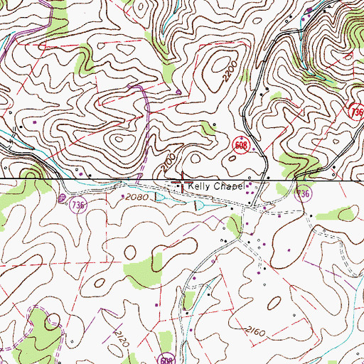 Topographic Map of Kelly Chapel, VA