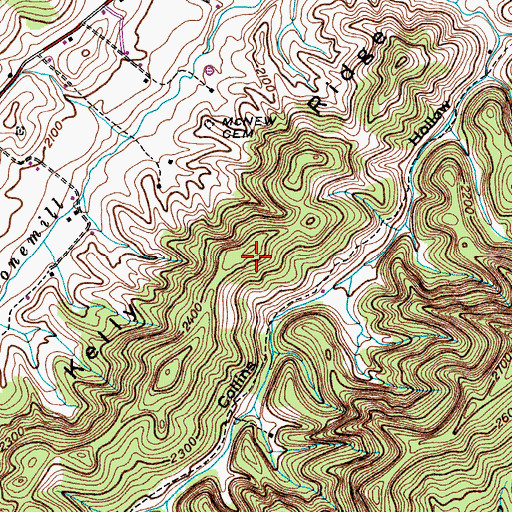 Topographic Map of Kelly Ridge, VA