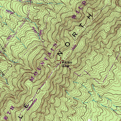 Topographic Map of Kelso Gap, VA