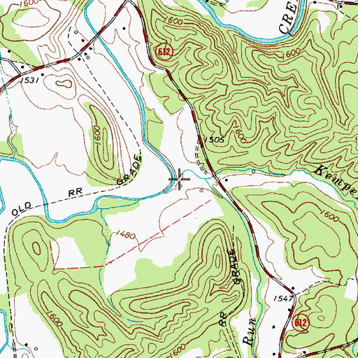 Topographic Map of Kempers Run, VA