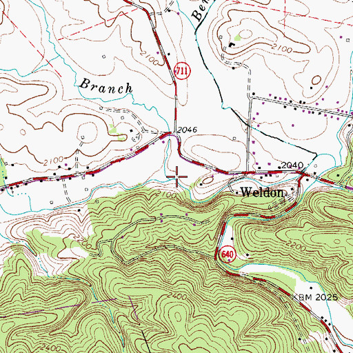 Topographic Map of Kent Branch, VA