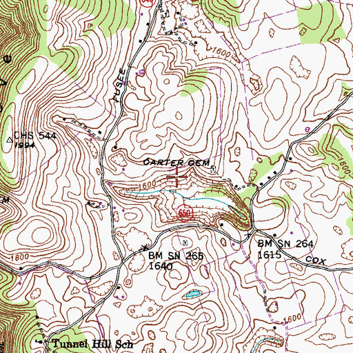 Topographic Map of Kern Cemetery, VA