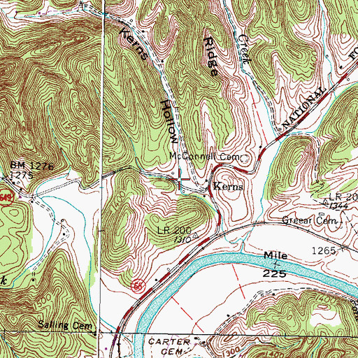 Topographic Map of Kerns Hollow, VA