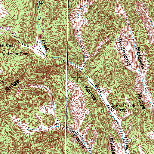 Topographic Map of Kerns Ridge, VA