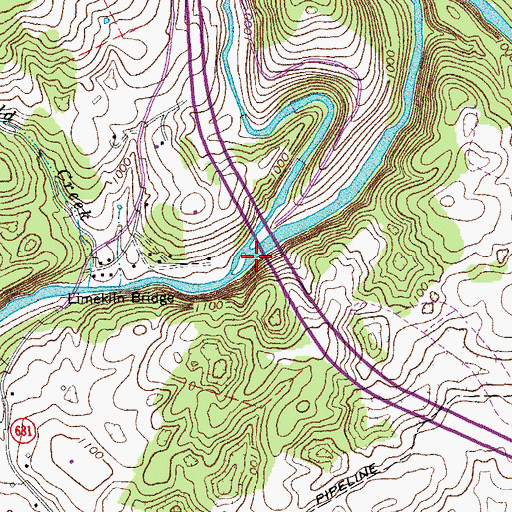 Topographic Map of Kerrs Creek, VA