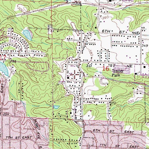 Topographic Map of Poes Acres, AL