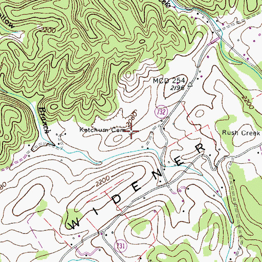 Topographic Map of Ketchum Cemetery, VA