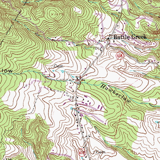Topographic Map of Kettle Hollow, VA