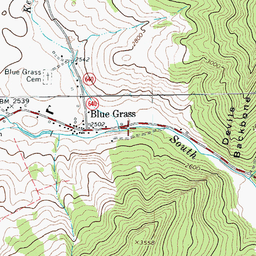 Topographic Map of Key Run, VA