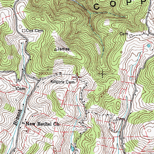 Topographic Map of Kilgore Cemetery, VA