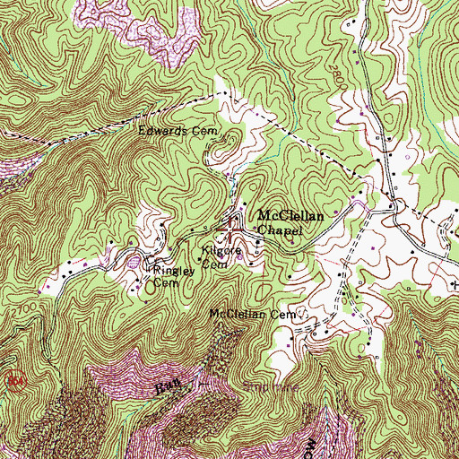Topographic Map of Kilgore Cemetery, VA