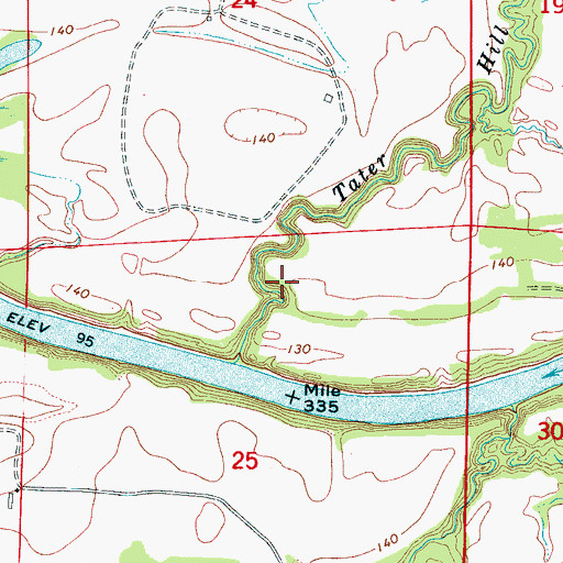 Topographic Map of Potatoe Creek, AL