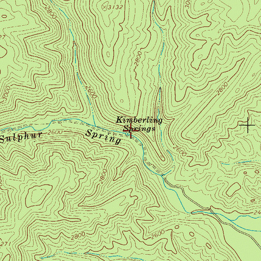 Topographic Map of Kimberling Springs, VA
