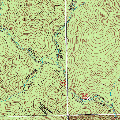 Topographic Map of King Creek, VA